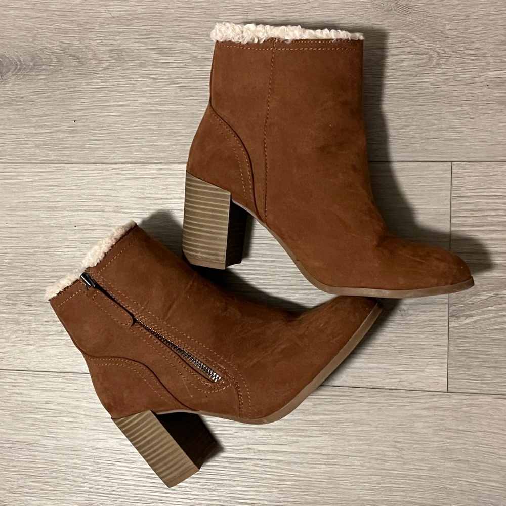 Brown faux Suede Ankle Boots